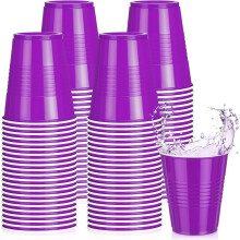 Lot de 50 gobelets en plastique violet de 35 cl, jetables, pour la Saint-Valentin, les mariages, les anniversaires, les fêtes prénatales, le Nouvel