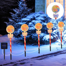 Guirlande lumineuse solaire de Noël en plastique, 46 cm, 1 pièce