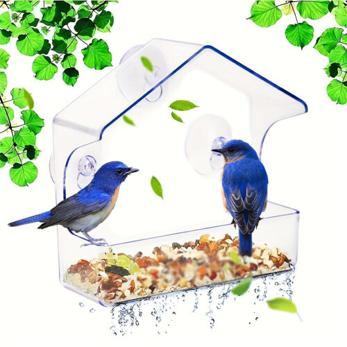 Vogelfutterhaus aus transparentem Acrylglas mit Saugnäpfen 2