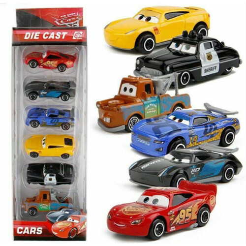 6X Pixar Cars 3 Lightning McQueen Racer Car Kids Toy Collection Set