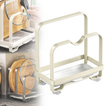 Kitchen Pot Lid & Spoon Rest Rack, Multi-Functional Stovetop Organizer for Countertop Use