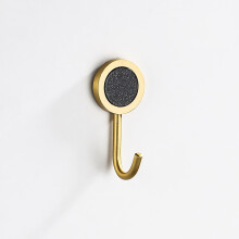 Patère murale robuste ronde, finition or brossé, sans perçage, compatible avec salle de bain, entrée, cuisine, salon