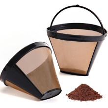 Wiederverwendbarer Kaffeefilter für Kaffeemaschinen, 4-Kegel-Kaffeemaschinenfilter Nr. 4 für Dual Brew Kaffeemaschinenfilter (2 Stück)