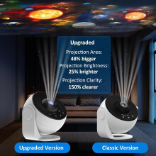 13-in-1 Projector Light, Upgraded Film Disc Planetarium Projector with Timer, 360 Rotating LED Space Lamp for Bedroom Decor