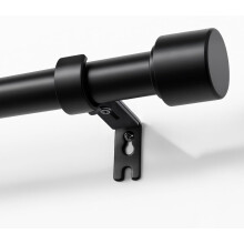 Tringles à rideaux réglables pour fenêtres de 81 à 224 cm (32 à 88 pouces), tringles à rideaux noires robustes de 2,5 cm (1 pouce) de diamètre