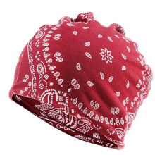 Zachte hoofddoek/tulbandmuts voor dames, nonchalante hoed zonder rand met digitale print, comfortabele en ademende hoofddoek.