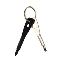 Kusonkey 4-in-1 Keychain Screwdriver Tool, Mini Multi-Bit Pocket Driver with Slotted/Phillips Bits & 6.5mm/9mm Hex Wrench, Portable EDC Gift