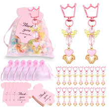 Lot de 20 porte-clés faits main avec cartes, cadeaux d'invités pour les fêtes prénatales et les baptêmes, souvenirs de mariage