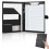 Faux Leather Padfolio Binder with Clipboard – Multi-Function Resume & Document Folder for Interviews, Legal Docs, Business Cards – Black 1