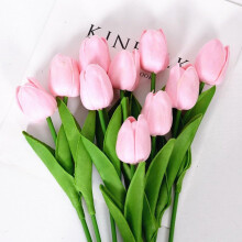 Tulipes artificielles, 20 bouquets de tulipes artificielles pour décoration DIY mariage, maison, jardin, hôtel, fête, bureau