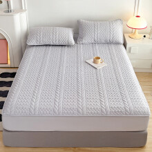 Protège-matelas matelassé en coton (1 pièce), chaud et respirant, antidérapant, doux pour la peau, compatible avec la plupart des matelas (150 x