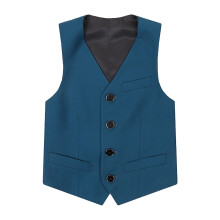 Boys Shirts - Boys Formal Vest 4-Button Suit Waistcoat Elegant Dress Wear Classic Layering Piece for - Shirts for Boys,Color:Blue,Size:11-12 Years