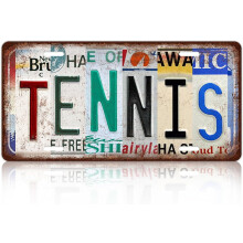 Plaque murale vintage en métal, motif tennis, idéale pour la maison, un café, un bar ou un pub (30 x 15 cm).