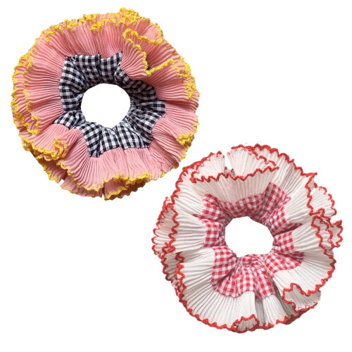 Spitzenhaargummis, Scrunchies, groß, 3er-Pack 2