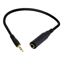 6,35 mm til 3,5 mm mono/stereo hodetelefongitar forlengelseskabel 1/4 tommers hunn til 1/8 tommers hannkabel