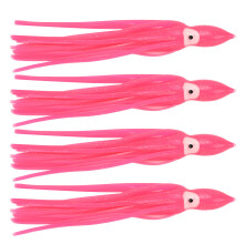 10 pièces jupes de calmar pour le trolling en PVC 16 cm / 6,3 po rose pâle