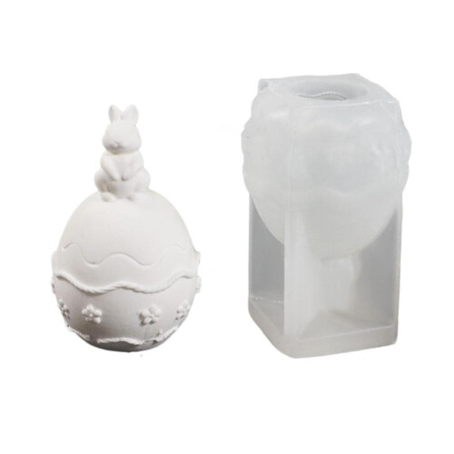 Formă de silicon pentru ouă de Paște cu design de iepuraș – Set de 2 piese