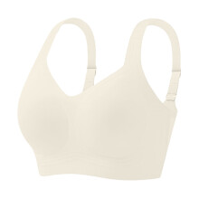 Heldekkende bralette for hverdagsbruk, glatt stoff og brede stropper, uunnværlig i garderoben for kvinner som søker komfort og støtte Beige2XL