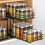 2-Tier Pull-Out Spice Rack, Height-Adjustable & Ultra-Smooth, Fits Inside Cabinets (7.5"x10.5"x9.5") 1