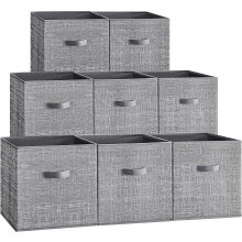 Storage cube, 13-inch non-woven fabric box, double handles, a set of 8, wardrobe organizer, shelf, foldable
