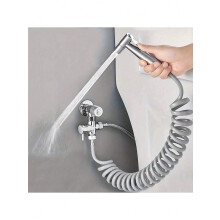 1 Set Toilet Seat Bidet Sprayer With Manual Bathtub Faucet, Bathroom Manual Bidet Sprayer, Shower Head For Self-Cleaning