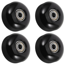 4-Pack Soft PU Skateboard Cruiser Wheels with Bearings for Street and Park Riding, Black Color