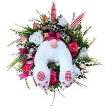 Easter Bunny Butt Wreath, Easter Door Wreath Thief Bunny Butt and Ears Rabbit Garland Spring Wreaths for Front Door Easter Decorations