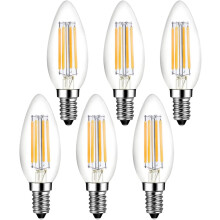 Ampoules E14 à intensité variable équivalent 40 W, blanc chaud 3000 K, culot E14 (culot candélabre européen), forme torpille en verre