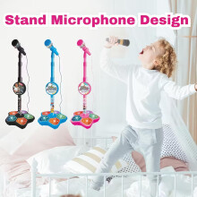 All-in-One Karaoke Machine Toy with Stand-Up Mic, Echo Effect & Flashing Lights – Compatible with Ages 3-12