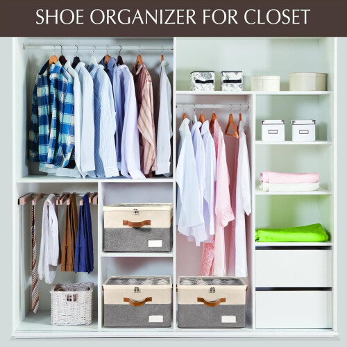 Bac de rangement à chaussures ajustable avec couvercle transparent, pliable,