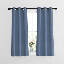 Rideaux occultants bleu pierre, 94 cm de largeur x 122 cm de longueur, à œillets.