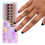 150 τεμάχια Press On Nails Gel Ψεύτικες Μύτες 3 σε 1Προχρωματισμένα Γαλλικά Νύχια Ψεύτικα 1
