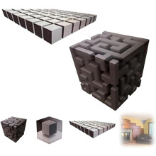 Sticker mural d'angle à effet d'optique 3D – Décoration amovible et repositionnable pour bureau, salon et chambre d'étudiant