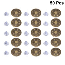 Paquete de 50 botones metálicos para pantalones vaqueros, un repuesto resistente para vaqueros, pantalones cortos, chaquetas y tirantes.