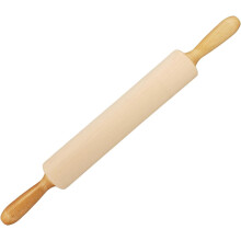 Frieling Maple Rolling Pin with Handles - 2.4-in x 12-in Barrel, Natural Wood - Baking Essentials, Pastry Roller & Pizza Dough Roller