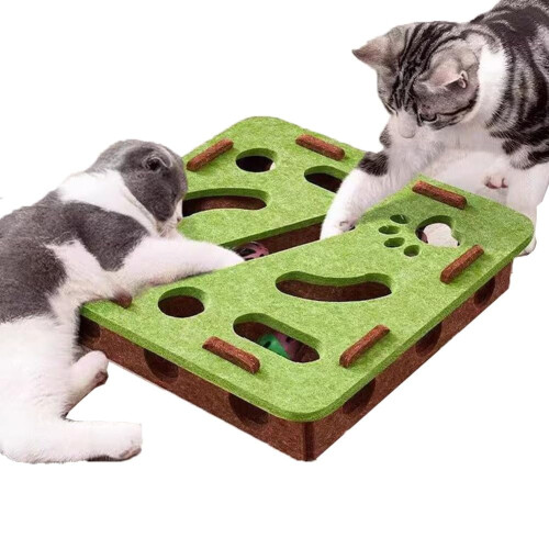 Felt Interactive Cat Maze Toy 11.8" Square