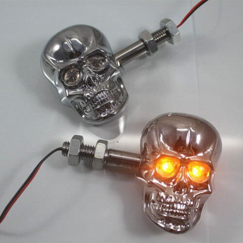 Φλας μοτοσικλέτας LED με σχέδιο κρανίου 12V Universal Fit Ανθεκτικό IP67 Αδιάβροχο Υψηλή
