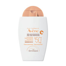 Eau Thermale Avène Tinted Mineral Fluid sun protection SPF 50+, Ultra Fluid Face Sunscreen Lotion, Broad Spectrum for Sensitive S