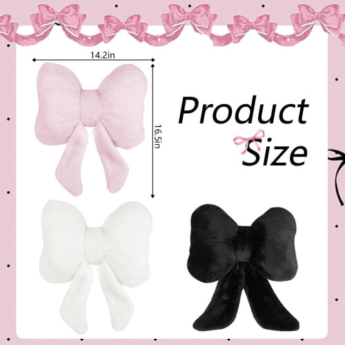 Set di 2 cuscini decorativi in peluche a forma di fiocco 1