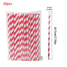 Lot de 50 pailles jetables pour boissons (cocktails, sodas, milkshakes), fêtes d'anniversaire, mariages, festivals et ustensiles de cuisine.
