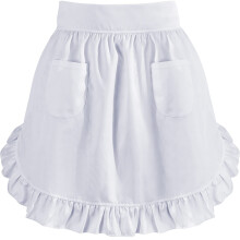 Vintage witte keukenschort met twee zakken