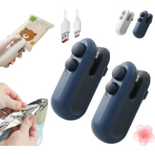 Scelleuse de sacs rechargeable 2 en 1 Easilyous USB-C, mini pince à chips portable pour une fraîcheur longue durée (2*bleus)