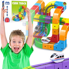 2026 Ultimate 3D Anti-Gravity Magnetic Track Set – Flexible Electric Race Track with Motorized Train & Signs – DIY STEM Toy for Kids –
