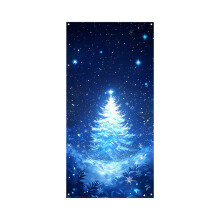Rideau de porte de Noël, décoration de Noël en polyester résistant à l'eau pour la maison/la vitrine, fond festif résistant à la décoloration
