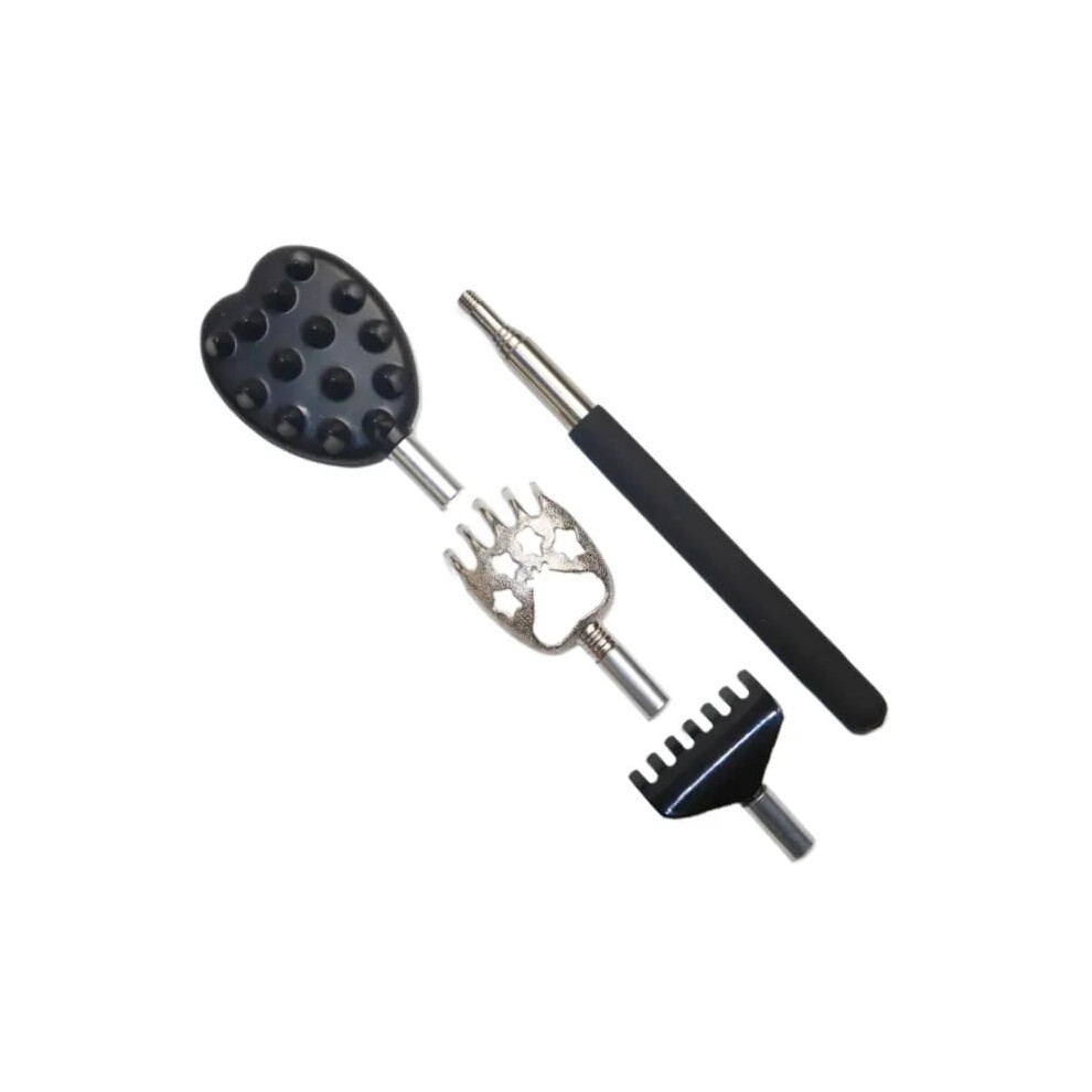 White Telescoping Back Scratcher With 3 Detachable Heads Â Stocking Stuffer, Elephant & Christmas Gift For Men/Women Â Compatible With All
