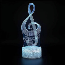 3D LED nočné svetlo s hudobným nástrojom, 16-farebná stolová lampa s diaľkovým ovládaním do spálne – kompatibilná s Music-2
