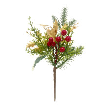 Décoration de Noël pour la cuisine : tige unique de verdure artificielle de 31 cm (12,2 po) pour comptoir, rebord de fenêtre ou table.