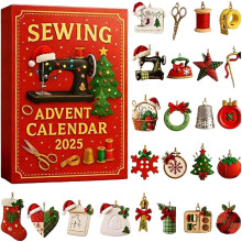 Šicí adventní kalendář - Vánoční odpočítávací kalendář s 2D akrylovým přívěskem 24 dní překvapení vánoční dárek pro rodinu