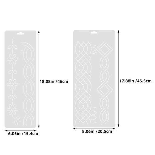 White Plastic Quilting Templates for Cross, Patchwork, Sewing, and Crafting Projects 1