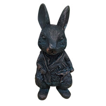Estátua de coelho em resina para exterior, ornamento, escultura de jardim, estátua decorativa de Páscoa, estatuetas de animais para jardim e